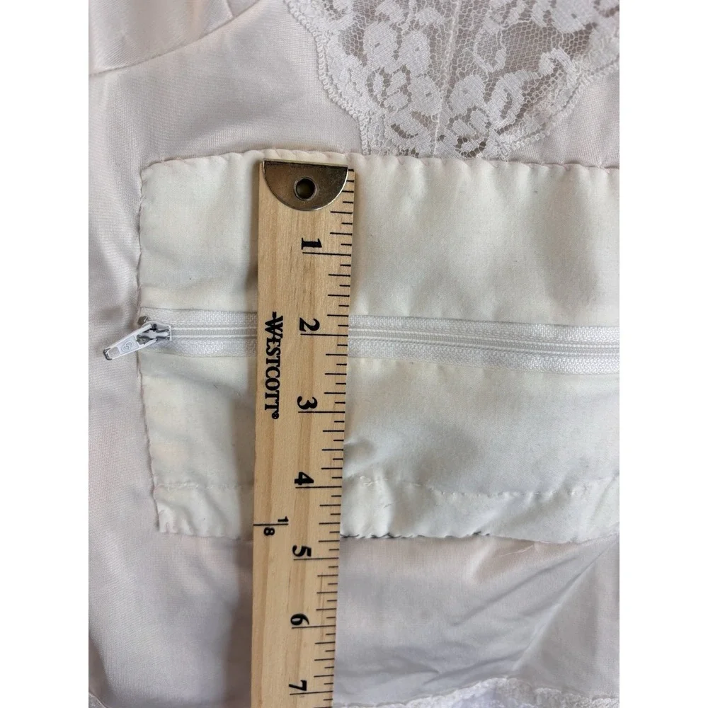 Vintage Camisole w/  Hidden Travel Passport Pouch Sliperfection Ivory Silky Lace